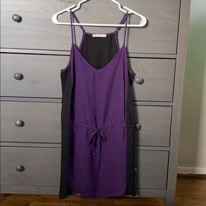 Impeccable Pig Purple + Black Strappy Shift Dress